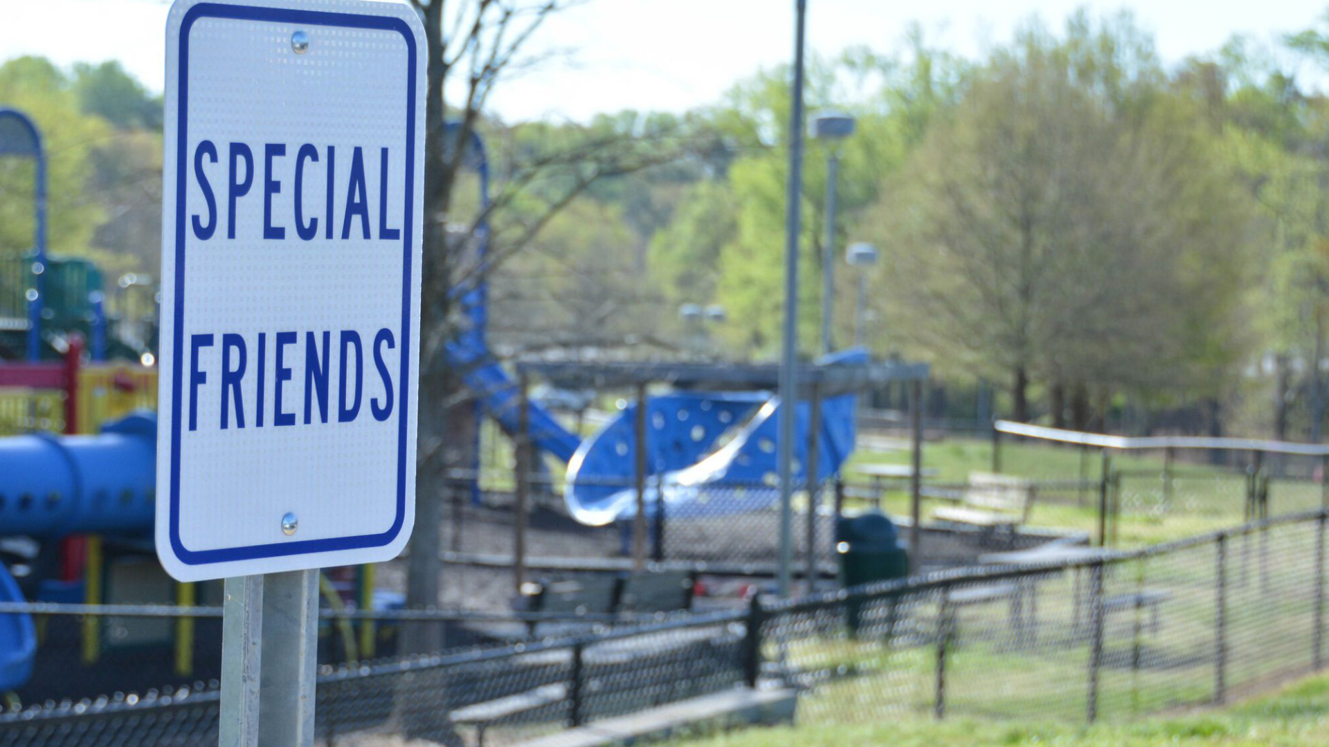 A Special Friends parking sign in the Brookwood Church parking lot